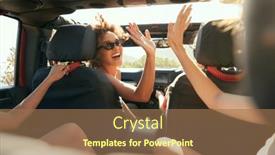  Presentation with give - Slides with group-of-female-friends background and a coral colored foreground