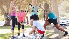  Presentation with runners - Slides having group of female runners warming background and a coral colored foreground