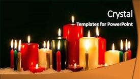  Presentation with candles - Audience pleasing presentation theme consisting of group of festive candles backdrop and a black colored foreground