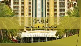  Presentation with group training - Theme featuring group of fine sportsmen on training in pool of magnificent hotel background and a yellow colored foreground