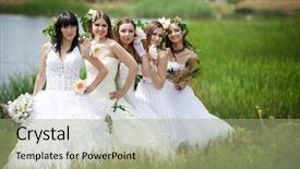Colorful theme enhanced with group-of-five-cute-brides 