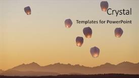  Presentation with released - Amazing slide deck having group of flying lanterns being backdrop and a soft green colored foreground