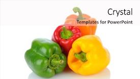  Presentation with orange green white - PPT layouts consisting of group of four bell peppers background and a white colored foreground
