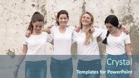  Presentation with diverse group of children - Presentation consisting of swag - group of four young diverse background and a ocean colored foreground