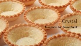  Presentation with empty - Beautiful slide set featuring group-of-fresh-baked-empty backdrop and a coral colored foreground