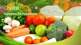  Presentation with fresh cut fruits vegetables - Colorful slides enhanced with  backdrop and a  colored foreground