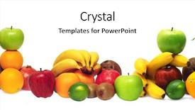  Presentation with fresh fruits salad on white - Beautiful slides featuring group of fresh fruits isolated backdrop and a white colored foreground