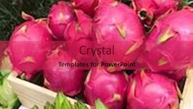  Presentation with pitaya - Beautiful PPT theme featuring group-of-fresh-ripe-red backdrop and a red colored foreground