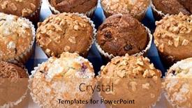  Presentation with checkered tablecloth - PPT layouts consisting of group-of-freshly-baked-breakfast background and a coral colored foreground