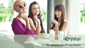  Presentation with cold brew coffee - Slides consisting of group of friend enjoying coffee background and a soft green colored foreground