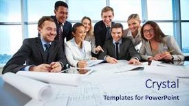  Presentation with mini project for eco friendly food packagin - PPT layouts enhanced with group of friendly business partners background and a sky blue colored foreground