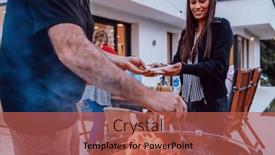  Presentation with barbecue - Slides consisting of group-of-friends-and-family background and a red colored foreground