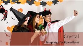  Presentation with celebrate - Theme featuring group-of-friends-asian-young background and a red colored foreground