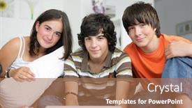  Presentation with homework - Slide deck featuring group-of-friends-doing-homework background and a coral colored foreground