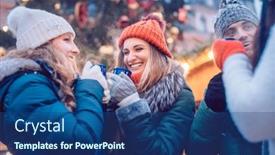  Presentation with mulled wine - Theme with group-of-friends-drinking-mulled background and a ocean colored foreground