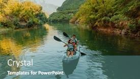  Presentation with calm - Slide deck enhanced with group-of-friends-enjoying-fun background and a seafoam green colored foreground