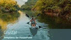  Presentation with river forest - PPT theme having group-of-friends-enjoying-fun background and a ocean colored foreground