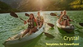  Presentation with calm - Slide deck consisting of group-of-friends-enjoying-fun background and a tawny brown colored foreground