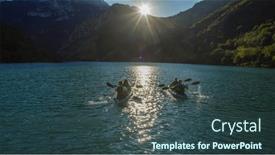  Presentation with river forest - Slides enhanced with group-of-friends-enjoying-fun background and a ocean colored foreground