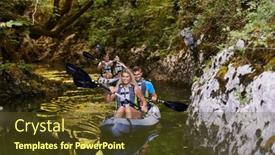  Presentation with river forest - Slide set enhanced with group-of-friends-enjoying-having background and a tawny brown colored foreground