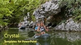  Presentation with kayaking - Theme having group-of-friends-enjoying-having background and a tawny brown colored foreground