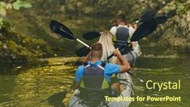  Presentation with river forest - Slide set having group-of-friends-enjoying-having background and a tawny brown colored foreground