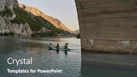  Presentation with river forest - Slide set featuring group-of-friends-enjoying-having background and a gray colored foreground