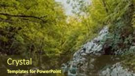  Presentation with river forest - Presentation design consisting of group-of-friends-enjoying-having background and a tawny brown colored foreground