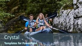  Presentation with calm - Theme enhanced with group-of-friends-enjoying-having background and a ocean colored foreground