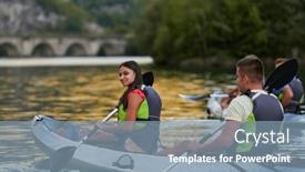 Presentation with river forest - Presentation theme with group-of-friends-enjoying-having background and a seafoam green colored foreground