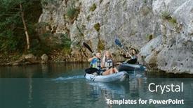  Presentation with calm - Slides with group-of-friends-enjoying-having background and a ocean colored foreground