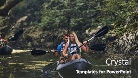  Presentation with kayaking - PPT layouts consisting of group-of-friends-enjoying-having background and a dark gray colored foreground
