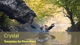  Presentation with river forest - Theme featuring group-of-friends-enjoying-having background and a violet colored foreground