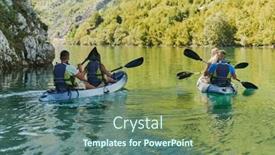  Presentation with calm - Theme with group-of-friends-enjoying-having background and a ocean colored foreground