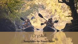  Presentation with river forest - Presentation design consisting of group-of-friends-enjoying-having background and a coral colored foreground