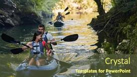  Presentation with river forest - Slides with group-of-friends-enjoying-having background and a tawny brown colored foreground