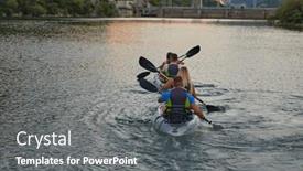  Presentation with river forest - Theme featuring group-of-friends-enjoying-having background and a gray colored foreground