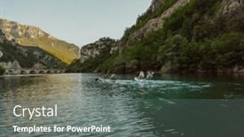  Presentation with kayaking - PPT theme enhanced with group-of-friends-enjoying-having background and a gray colored foreground