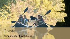 Presentation with calm - PPT layouts with group-of-friends-enjoying-having background and a coral colored foreground