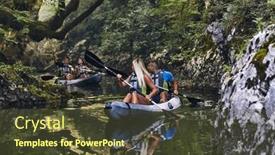  Presentation with kayaking - Theme having group-of-friends-enjoying-having background and a tawny brown colored foreground