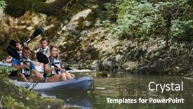  Presentation with kayaking - Presentation featuring group-of-friends-enjoying-having background and a tawny brown colored foreground