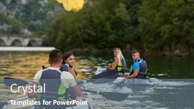  Presentation with calm - Presentation design featuring group-of-friends-enjoying-having background and a gray colored foreground