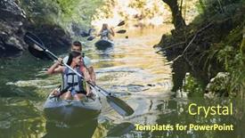  Presentation with river forest - Slide set enhanced with group-of-friends-enjoying-having background and a tawny brown colored foreground