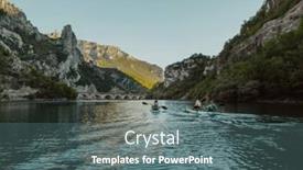  Presentation with kayaking - Presentation design enhanced with group-of-friends-enjoying-having background and a ocean colored foreground