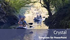  Presentation with river forest - Slide set having group-of-friends-enjoying-having background and a ocean colored foreground