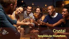  Presentation with night - Audience pleasing presentation design consisting of group of friends enjoying night backdrop and a tawny brown colored foreground
