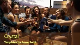  Presentation with night - Beautiful presentation design featuring group of friends enjoying night backdrop and a tawny brown colored foreground