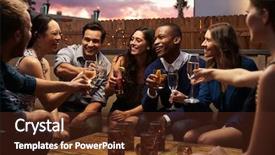  Presentation with guys night out - Presentation theme enhanced with group of friends enjoying night background and a tawny brown colored foreground