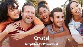  Presentation with black couple having fun - Beautiful theme featuring group of friends having fun backdrop and a coral colored foreground