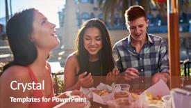  Presentation with summer time - PPT layouts with group of friends having great background and a red colored foreground